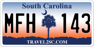 SC license plate MFH143