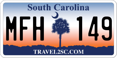 SC license plate MFH149