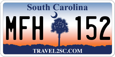 SC license plate MFH152