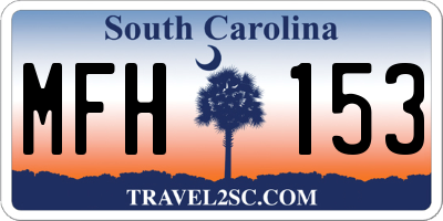 SC license plate MFH153