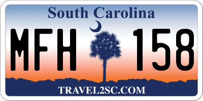 SC license plate MFH158
