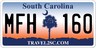 SC license plate MFH160