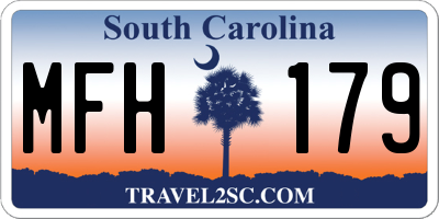 SC license plate MFH179