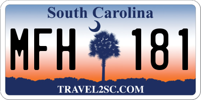 SC license plate MFH181