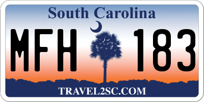 SC license plate MFH183