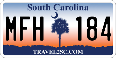 SC license plate MFH184