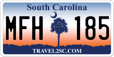 SC license plate MFH185