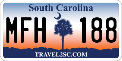 SC license plate MFH188