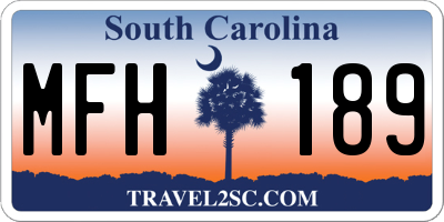 SC license plate MFH189