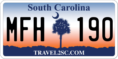 SC license plate MFH190