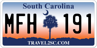 SC license plate MFH191