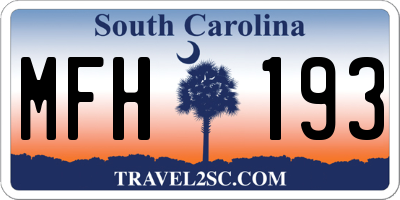 SC license plate MFH193