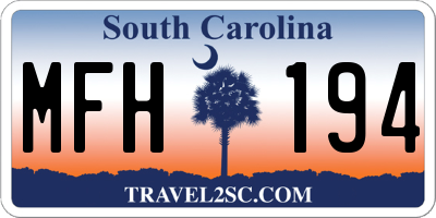 SC license plate MFH194