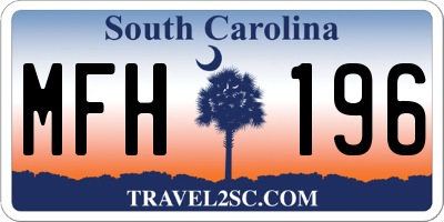 SC license plate MFH196