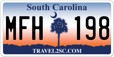 SC license plate MFH198