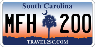 SC license plate MFH200