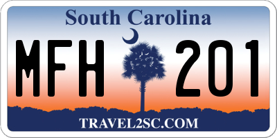 SC license plate MFH201