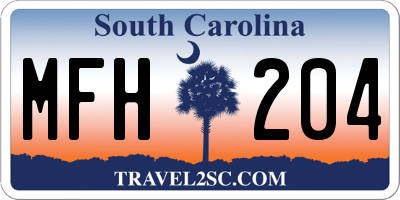 SC license plate MFH204