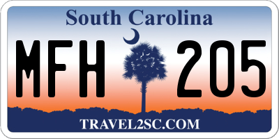 SC license plate MFH205