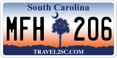 SC license plate MFH206