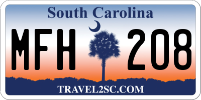 SC license plate MFH208