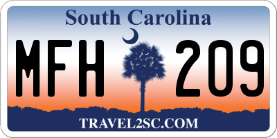 SC license plate MFH209