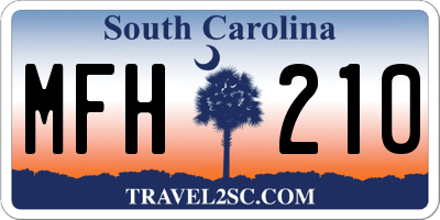 SC license plate MFH210