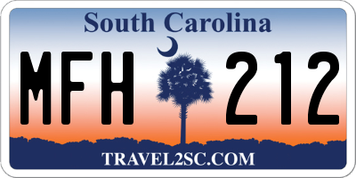SC license plate MFH212