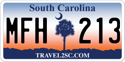 SC license plate MFH213