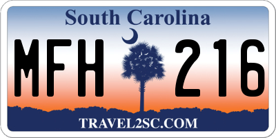 SC license plate MFH216