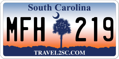 SC license plate MFH219