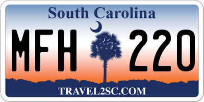 SC license plate MFH220