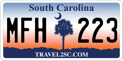 SC license plate MFH223