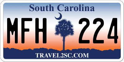 SC license plate MFH224