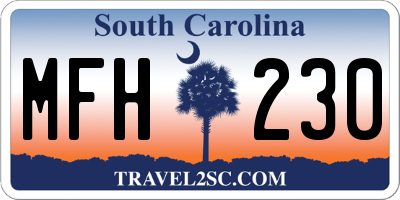 SC license plate MFH230
