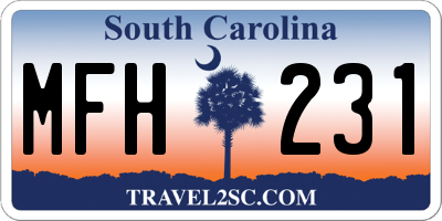 SC license plate MFH231