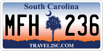 SC license plate MFH236