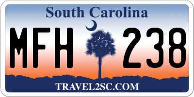SC license plate MFH238