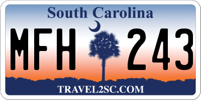 SC license plate MFH243