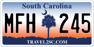 SC license plate MFH245