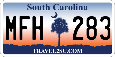SC license plate MFH283