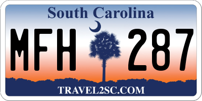 SC license plate MFH287