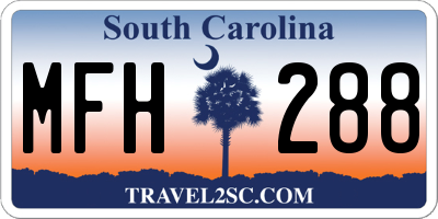SC license plate MFH288