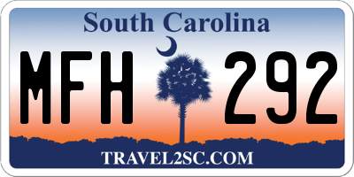 SC license plate MFH292