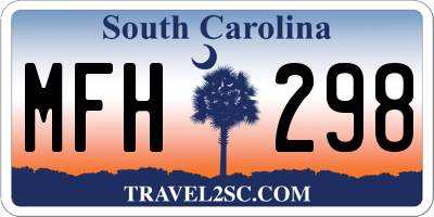 SC license plate MFH298