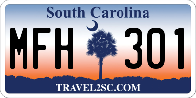 SC license plate MFH301