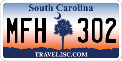 SC license plate MFH302