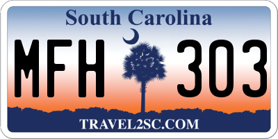 SC license plate MFH303