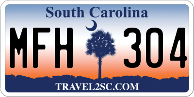 SC license plate MFH304