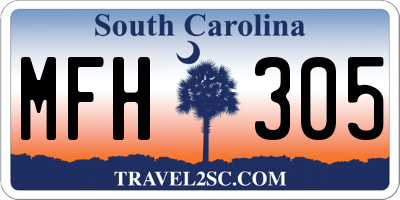 SC license plate MFH305